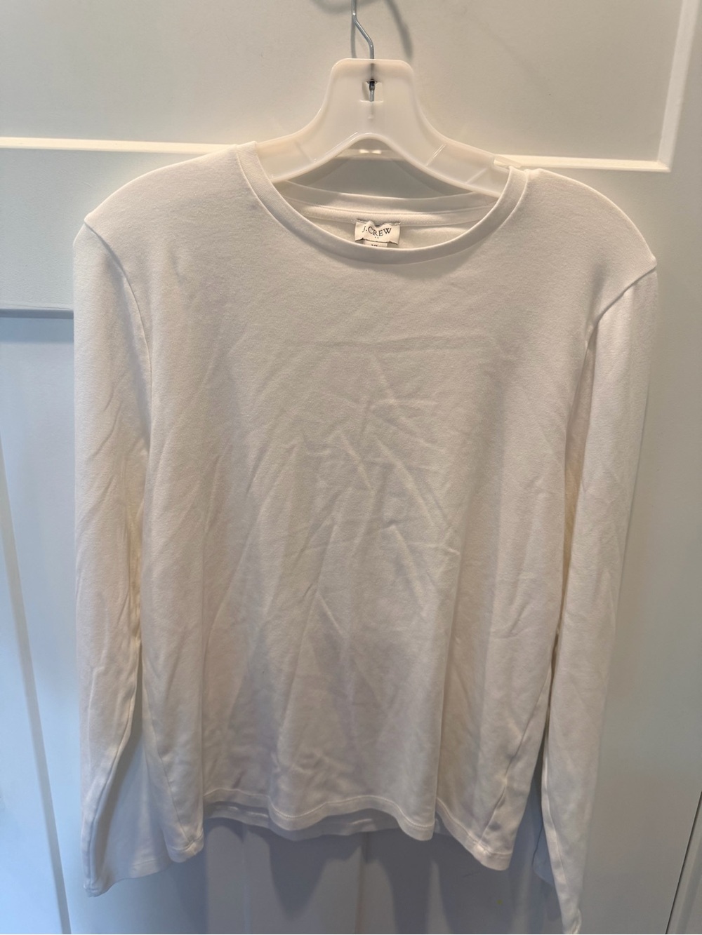 J.Crew XL White Soft Cotton Modal Long Sleeve Crewneck Tee